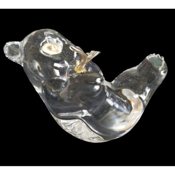 Igor Carl Faberge Panda Bear Paperweight Glass Art Signed 1989 FM Made in France - Picture 5 of 16